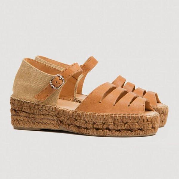 Boho espadrille wedge sandals