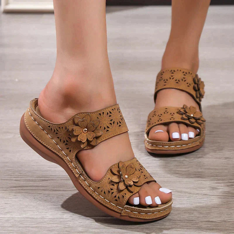 Bohemian Leather Floral Beach Summer Sandal