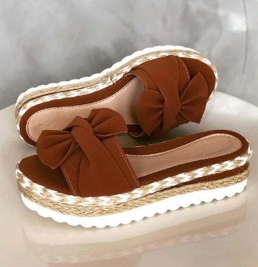 Bow Knot Slip-On Indoor Sandals