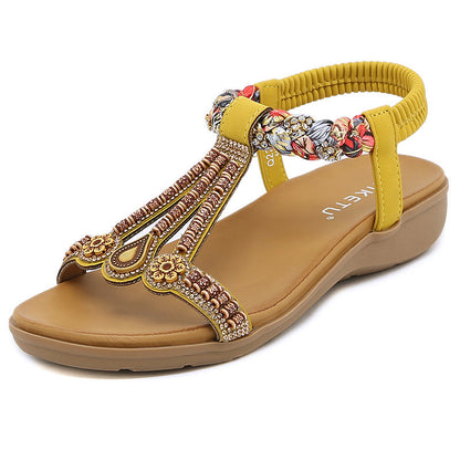 Bohemian slipper with beads