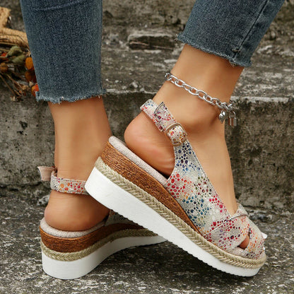 Bow Wedge Heel Sandals