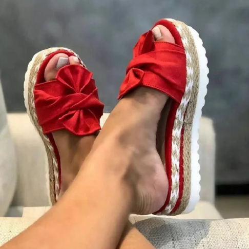 Bow Knot Slip-On Indoor Sandals