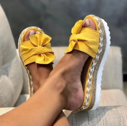 Bow Knot Slip-On Indoor Sandals