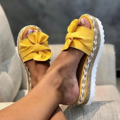 Bow Knot Slip-On Indoor Sandals