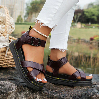 Black platform sandals