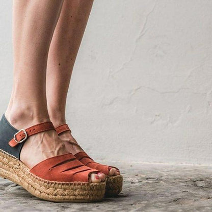 Boho espadrille wedge sandals