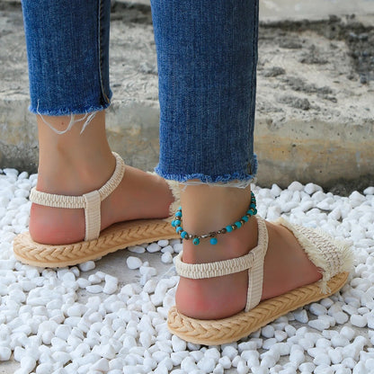 Boho Rustic Woven Beach Sandals